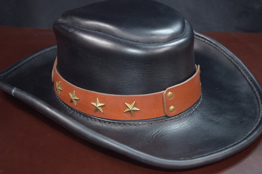 Cowboy/Bounty Hunter Leather Hat - choose your size and colors