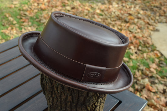 Pork Pie leather hat - choose your size/color
