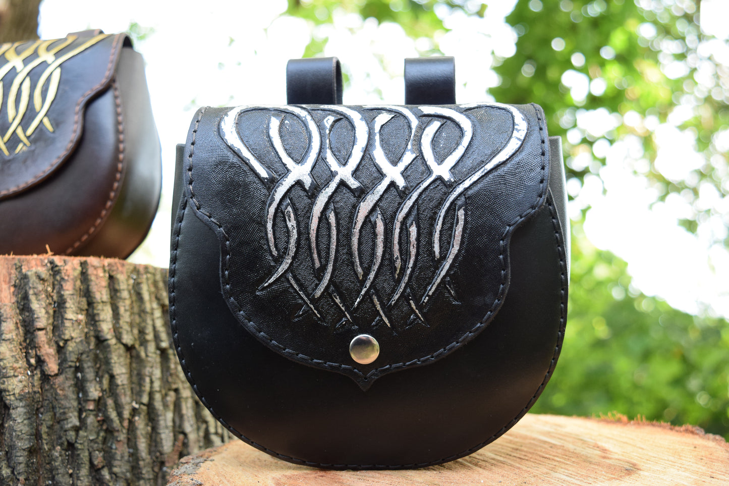 Leather Tooled Sporran Bag