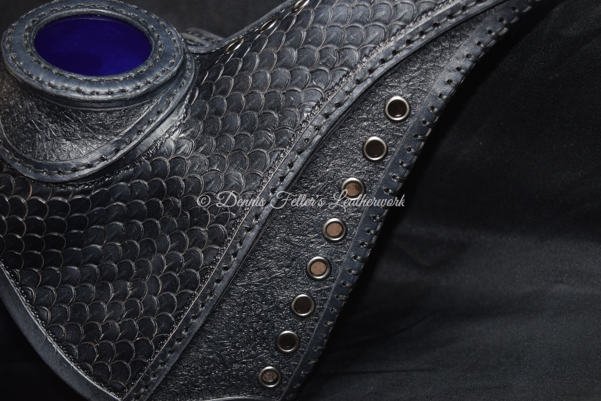 big plague doctor mask black - mask standing underneath view