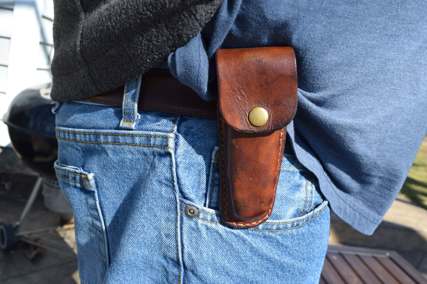 Buck knife leather belt case
