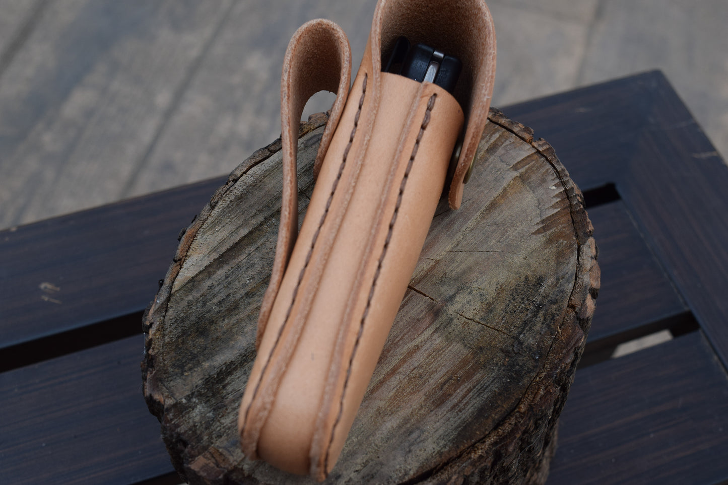 Buck knife leather belt case