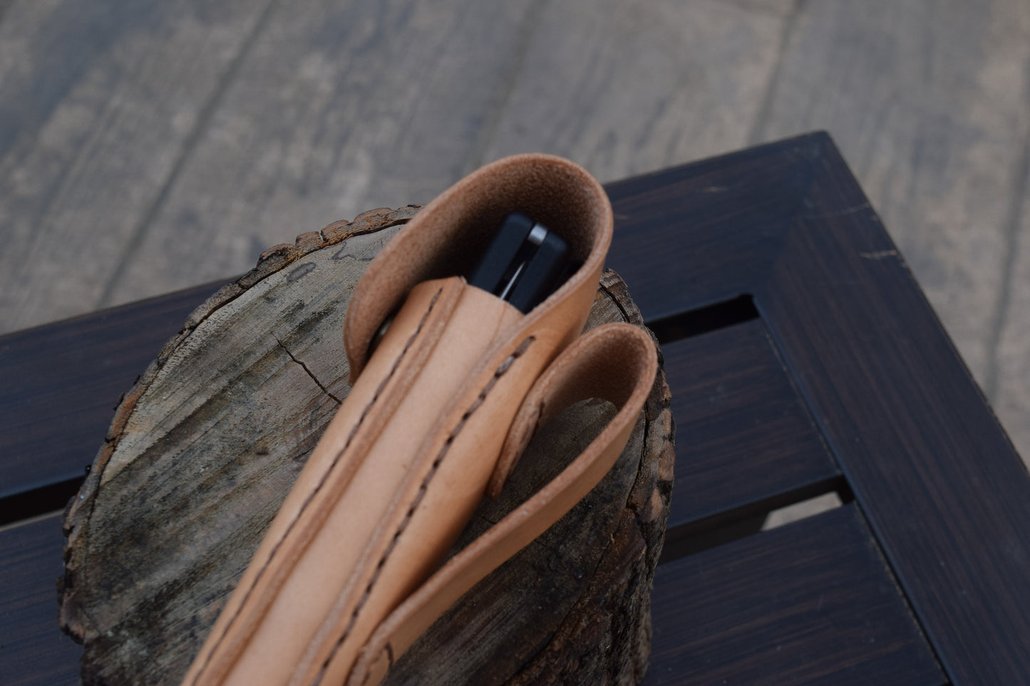 Buck knife leather belt case