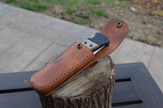 Buck knife leather belt case