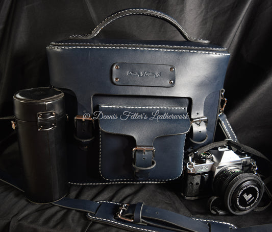 Camera Bag with shoulder strap (Choose your color; black, brown, or navy blue)