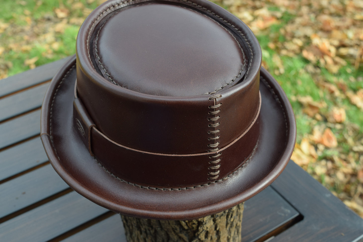 Pork Pie leather hat - choose your size/color