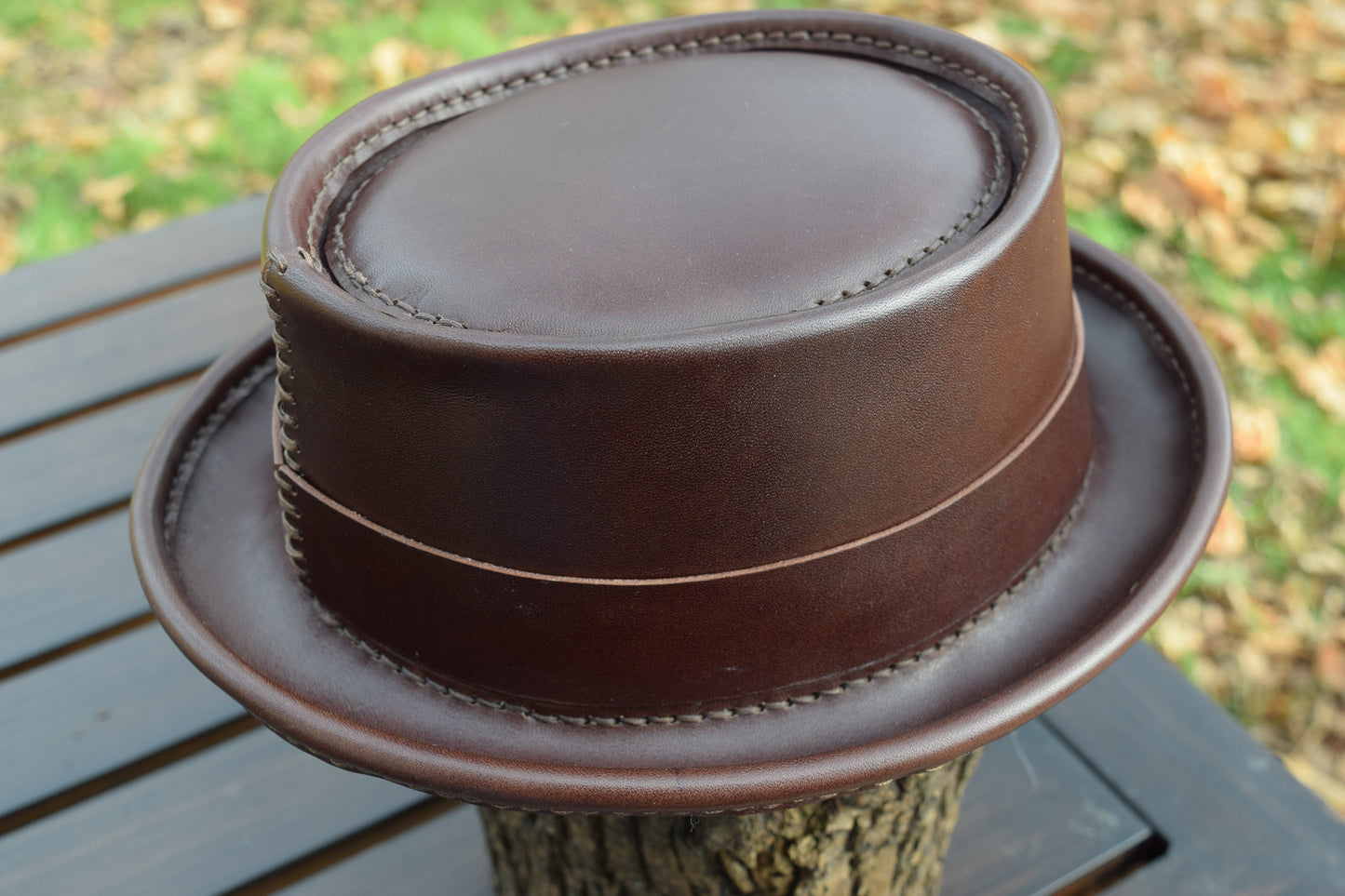 Pork Pie leather hat - choose your size/color