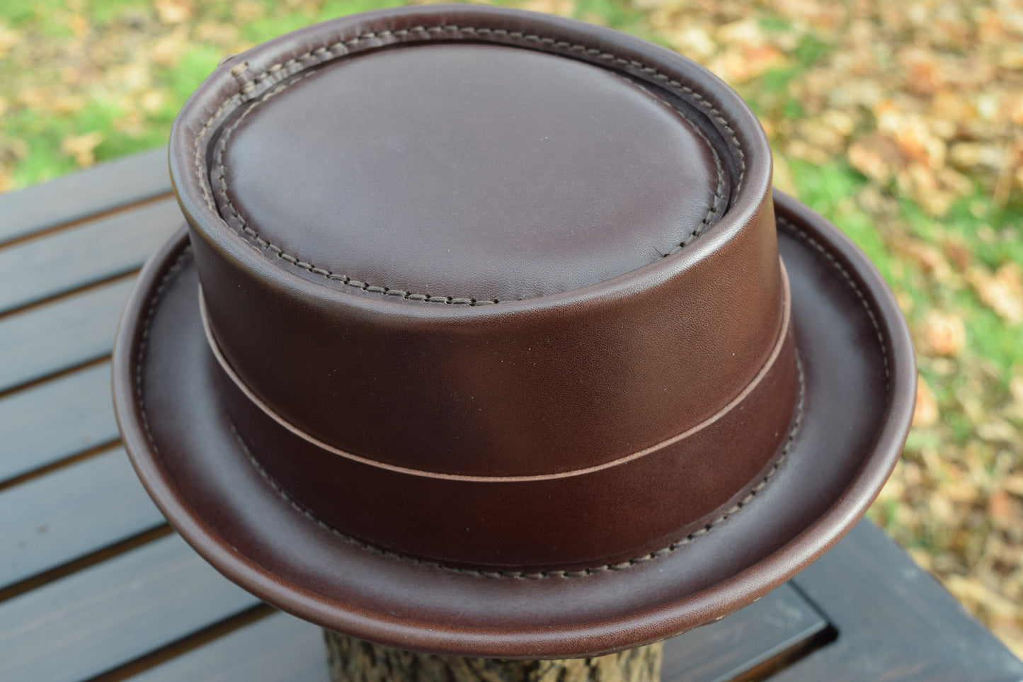 Pork Pie leather hat - choose your size/color