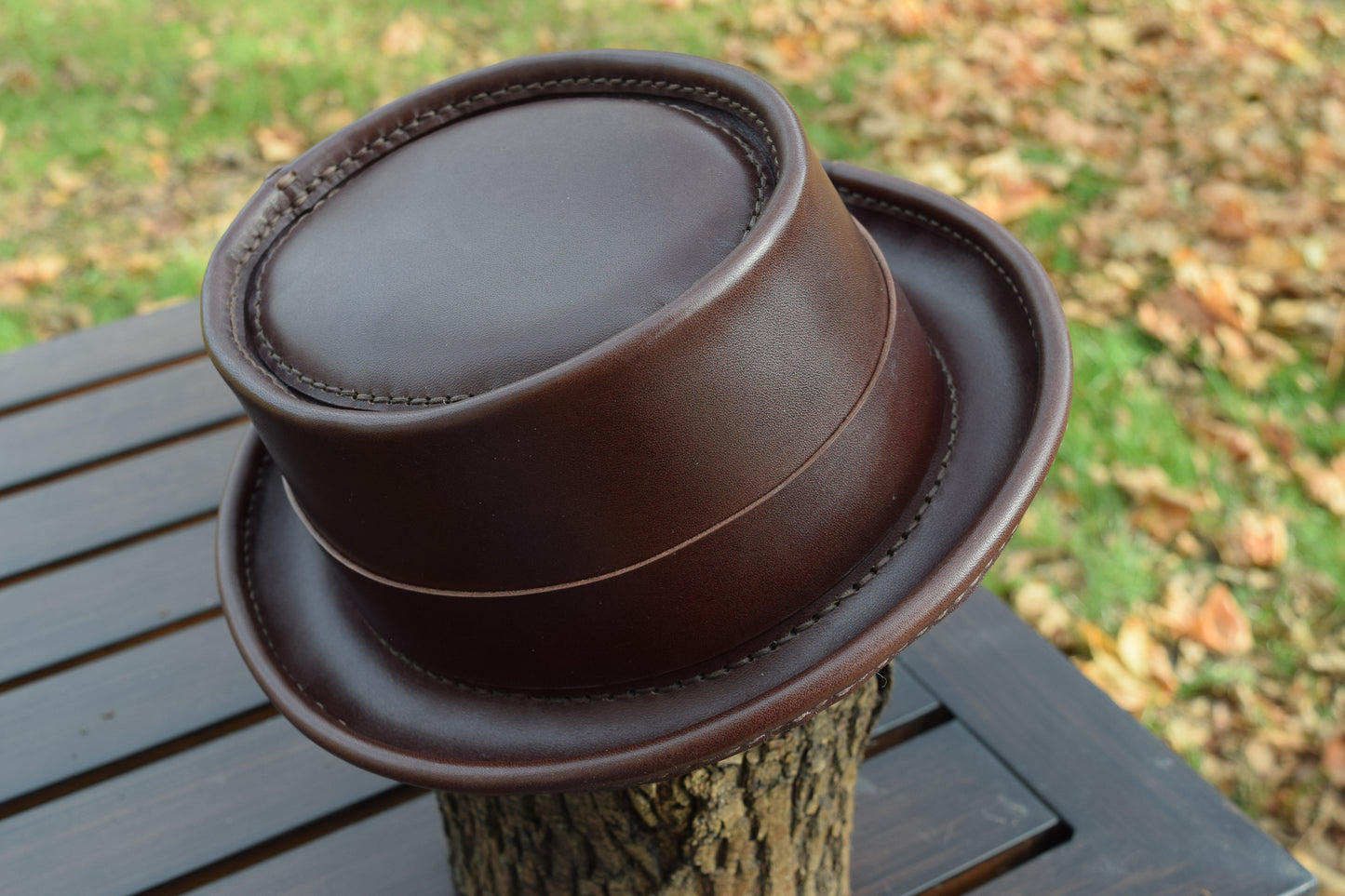 Pork Pie leather hat - choose your size/color