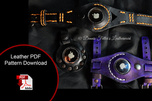 Apple AirTag Leather Pattern wristband and key chain case (Download PDF file)