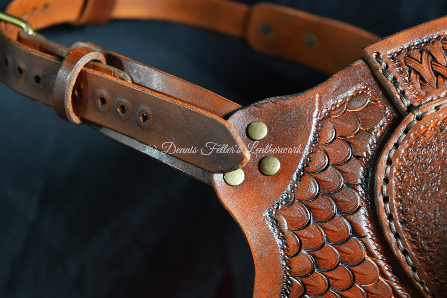 big plague doctor mask brown - close up of rear of mask and head strap