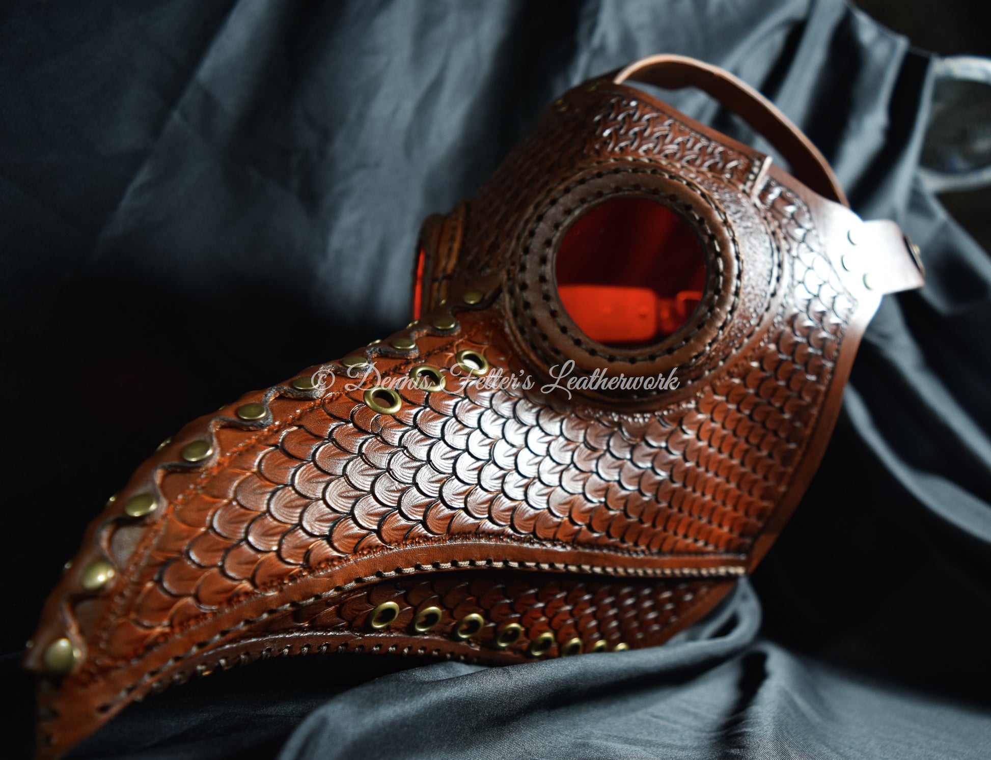 big plague doctor mask brown - left side of mask