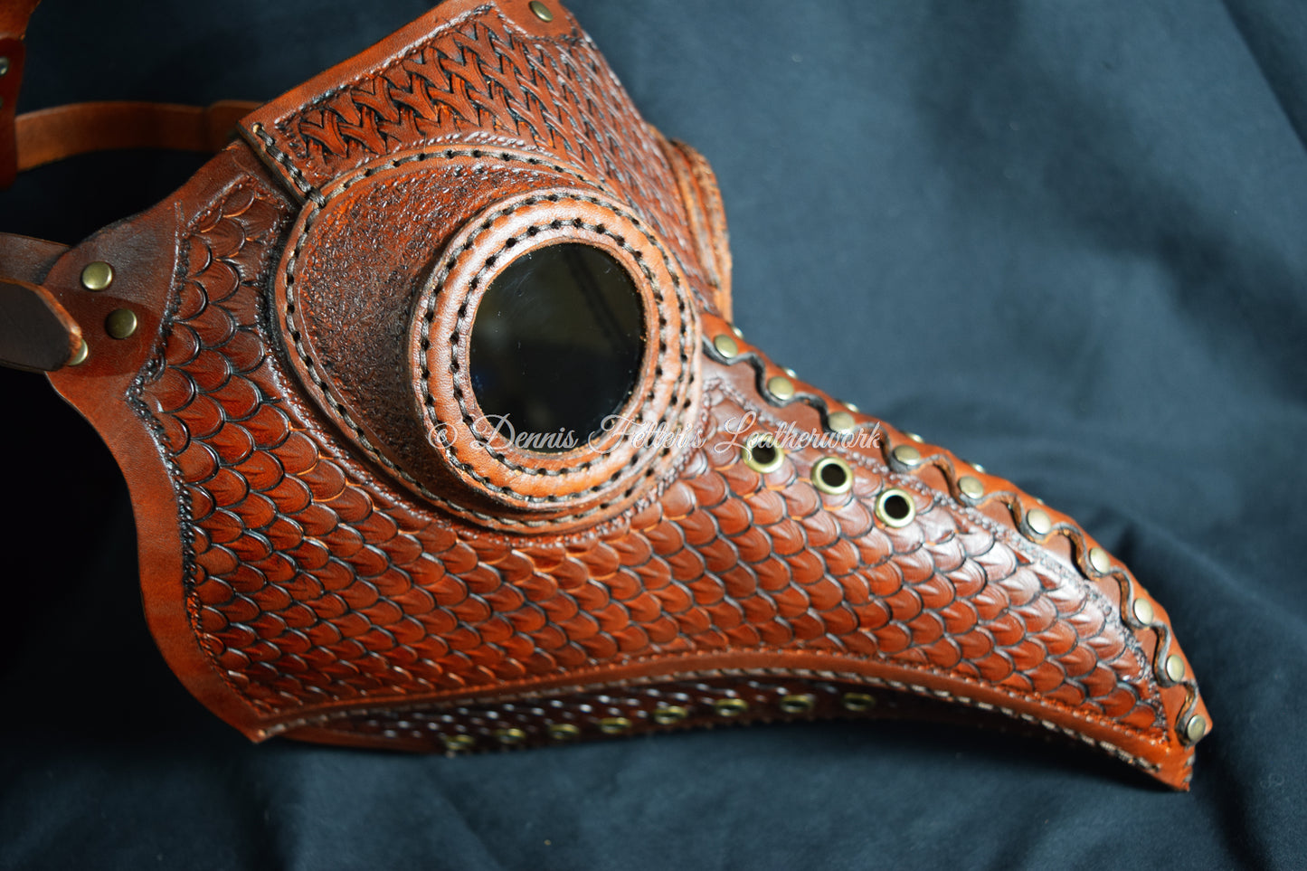 big plague doctor mask brown with smoke acrylic lenses