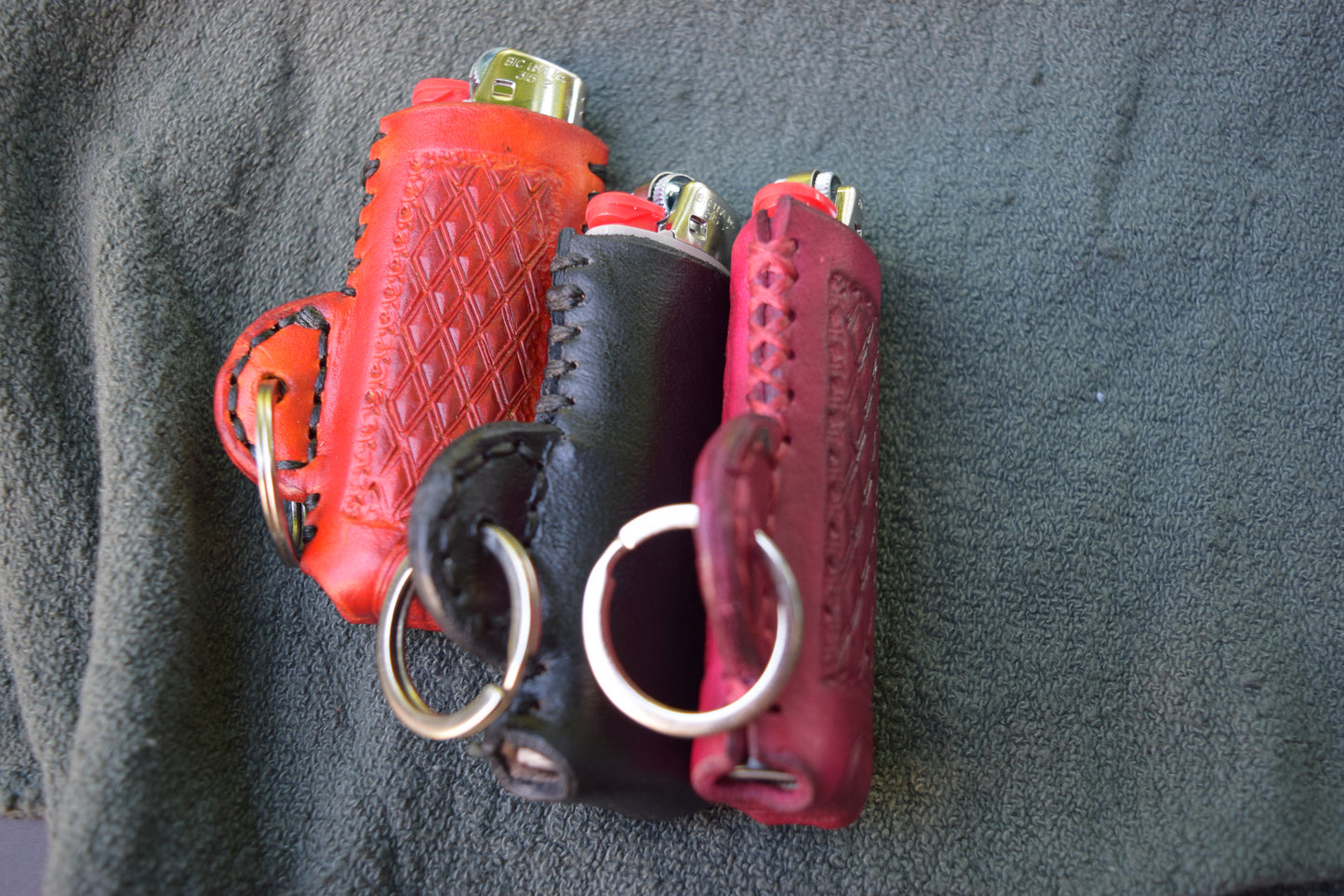 Leather Lighter Keychain Case (choose your color)