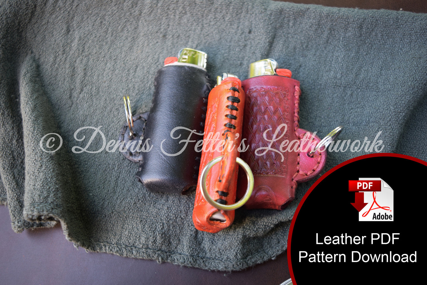 Lighter Case Leather Pattern (Download PDF file)